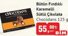 ŞÖLEN CHOCODANS BÜTÜN FINDIKLI KARAMELLİ SÜTLÜ ÇİKOLATA 125 G - BAYRAM ŞEKERİ/ÇİKOLATASI